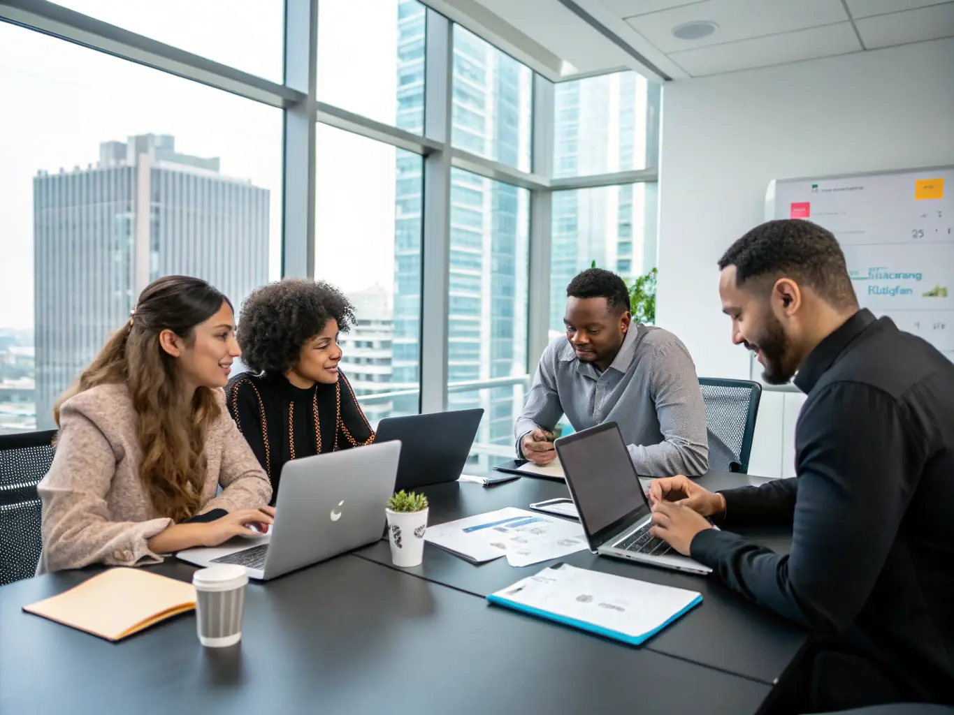A diverse group of cybersecurity professionals networking at a conference in Mumbai, India, with a focus on collaboration and knowledge sharing.