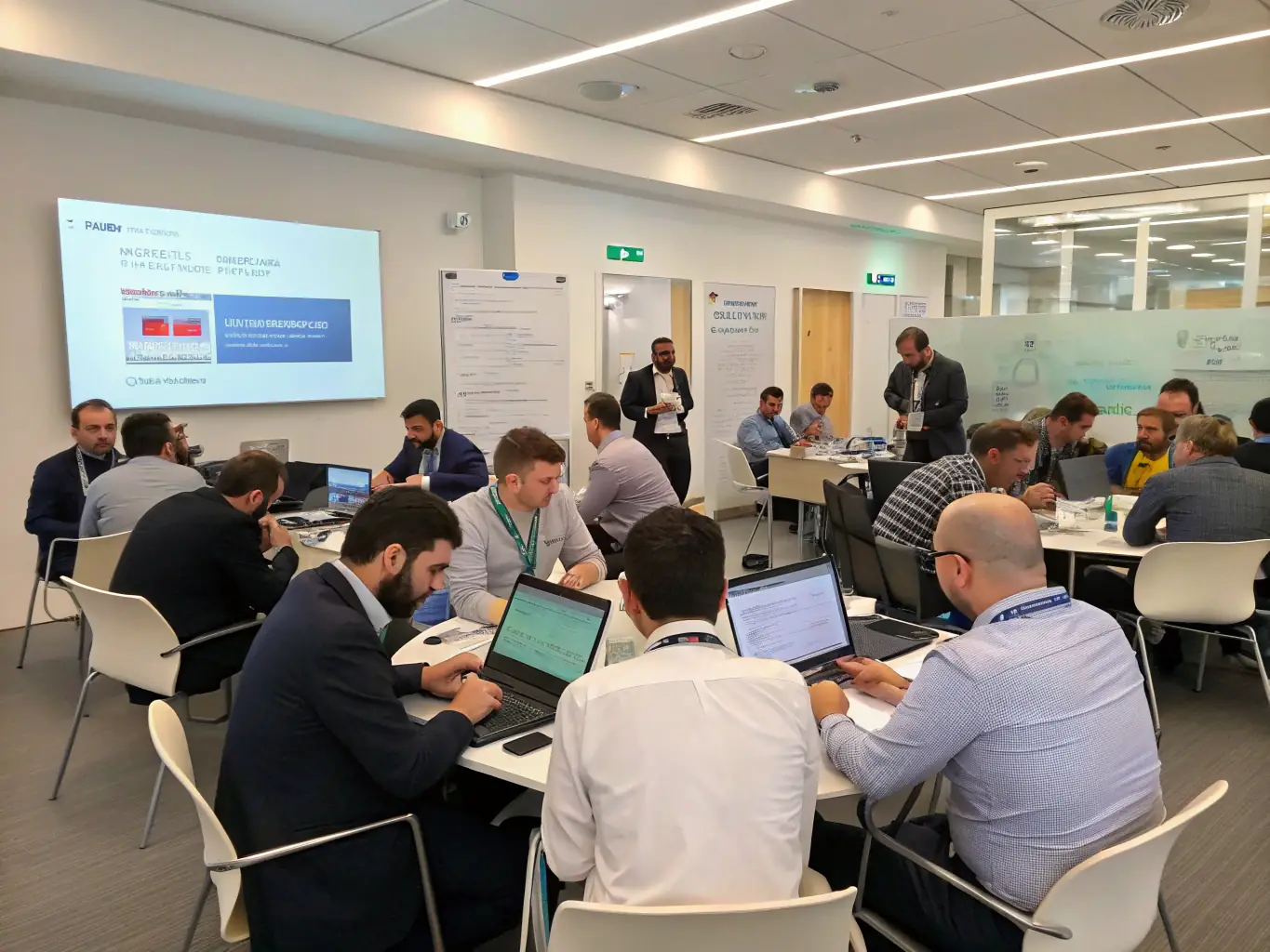 A workshop session at a cybersecurity conference in Delhi, India, where participants are actively engaged in hands-on training and skill development.